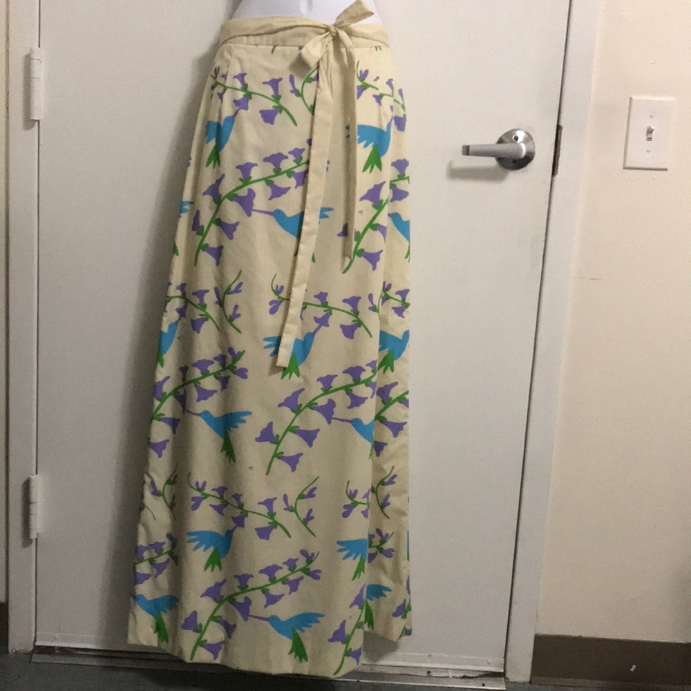 Vintage Hand Screen Printed Maxi Skirt Sz 10